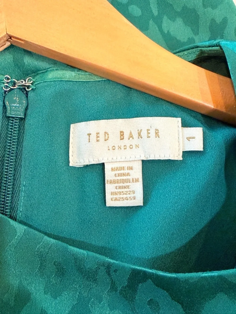 NEW Ted Baker Bellana Emerald Jaquard Leopard Dress TB Size 1 US Womenβs Size 4 - Picture 13 of 15